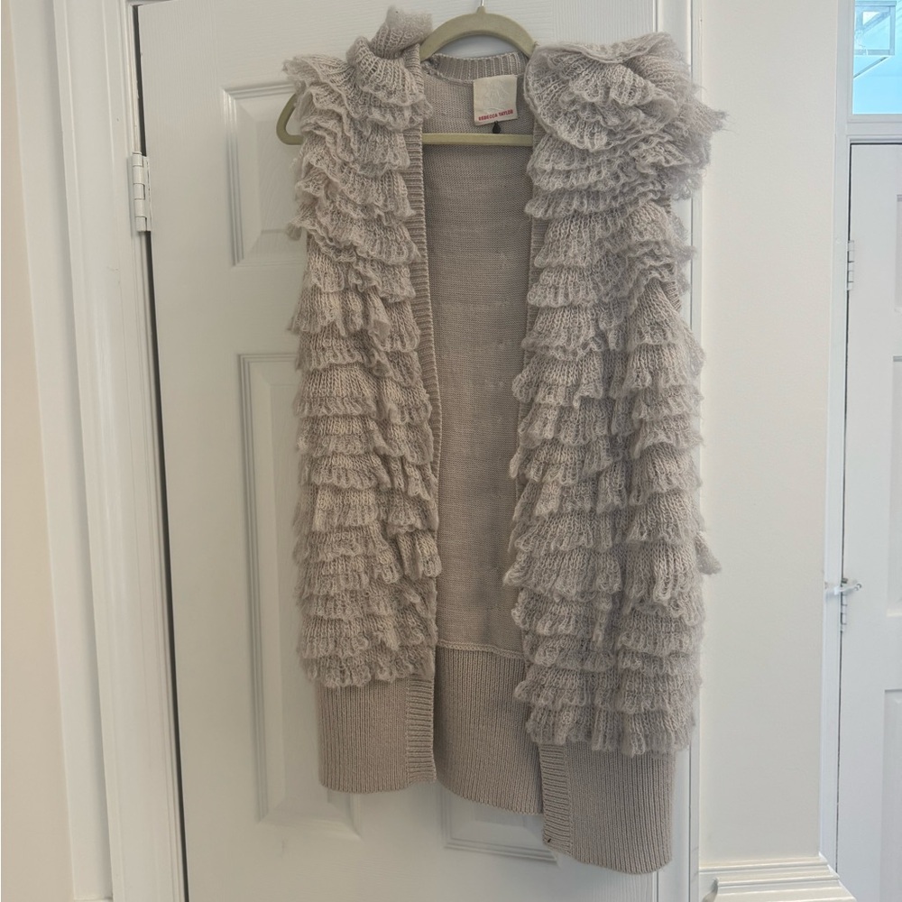 Rebecca Taylor Knit Vest in Beige